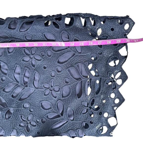 Pretty Garden Navy Blue Lace Off-Shoulder Floral Mini Dress - Small - Picture 5 of 7